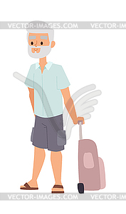 Summer old man people  - vector clipart / vector image