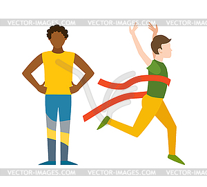 Winning runner winners, success sport flat  - vector clipart / vector image