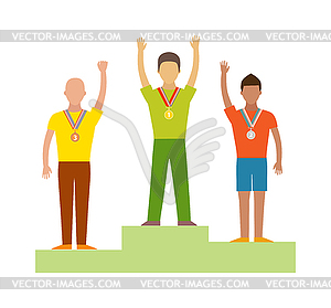 Победа победителей стручковую, успех спорт плоский - изображение в формате EPS