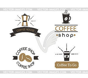 Coffee shop sign cafe symbol badge  - vector image