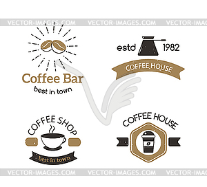 Coffee shop sign cafe symbol badge  - vector clipart