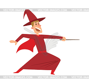 Magicians and wizards illusion show old man - vector clip art