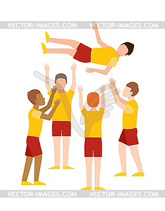 Winning runner winners, success sport flat  - vector image