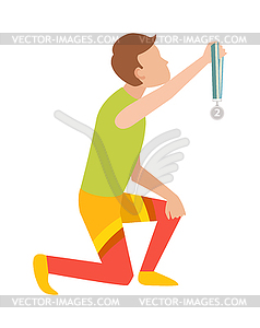 Winning runner winners, success sport flat  - vector image