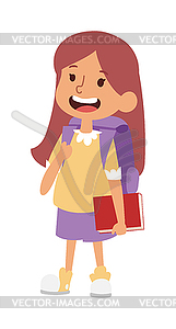 School girl education character  - stock vector clipart