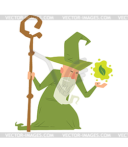 Magicians and wizards illusion show old man - vector image