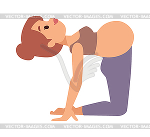 Pregnant woman character sport - vector clip art