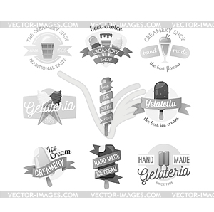 Icecream badge food  - vector image