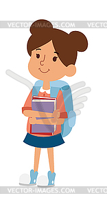 School kid girl education character  - vector clipart