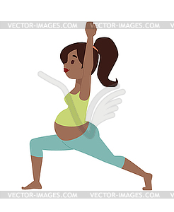 Pregnant woman character sport - vector clipart