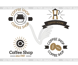 Coffee shop sign cafe symbol badge  - vector clip art