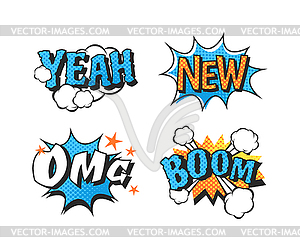 Popart comic speech bubble boom effects  - vector clipart