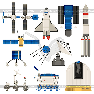 Space ship transport set - vector clip art