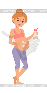 Pregnant woman character sport - vector clip art