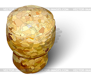 Champagne cork left white background photorealistic - vector clipart