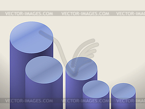 Chart columns blue white background - vector image