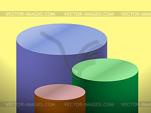 Chart columns multicolored yellow background - vector clip art