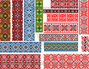 Set of Patterns for Embroidery Stitch - vector clip art