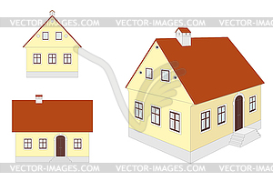 European traditional countryside house: different - vector clipart