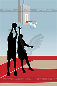 Duel basketball game - vector clip art