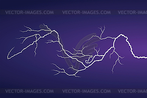 Single horizontal lightning - vector image