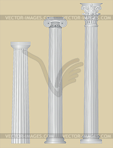 Greek columns with details - vector clipart