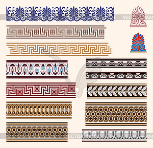 Greek border ornaments - vector image