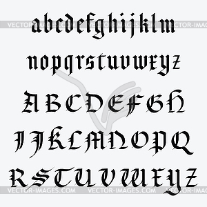 Complete medieval alphabet - vector EPS clipart