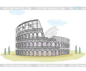 Colosseum as sketch drawing - vector image
