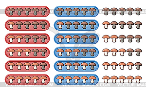 Rating mushrooms system - vector clipart