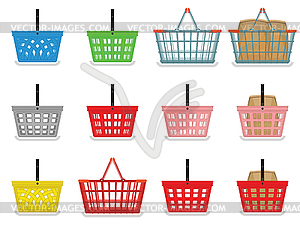 Shopping basket set - vector clip art