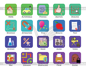 Colorful icon set - vector image