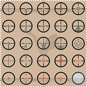 Collection of crosshairs - vector clipart