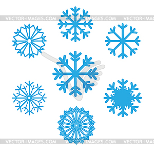 Набор снежинки иконок - стоковое векторное изображение
