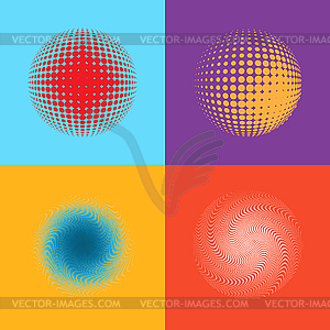 Halftone circle set logo template - vector clipart