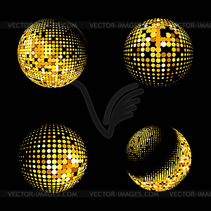 Halftone gold circle set logo template - vector clipart
