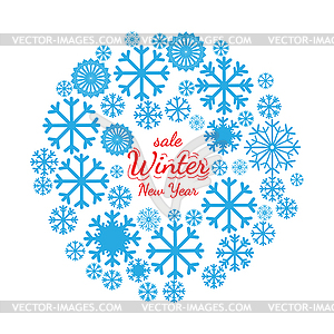 Christmas banner, with snowflakes space text - vector clipart