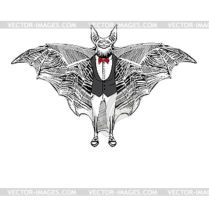 Dracula иat in tuxedo and Bow tie - color vector clipart