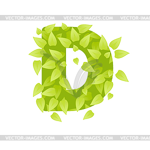 Alphabet of green grass - vector image