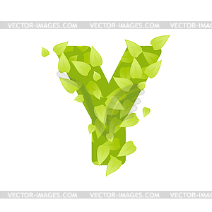 Alphabet of green grass - vector clipart