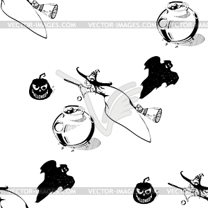 Seamless halloween pattern - vector image