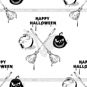 Halloween seamless pattern - vector clipart