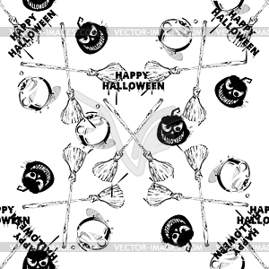 Halloween seamless pattern - royalty-free vector clipart