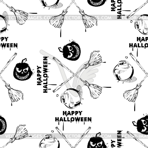Halloween seamless pattern - vector image