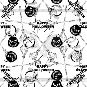 Halloween seamless pattern - vector clipart