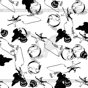 Seamless halloween pattern - vector clipart