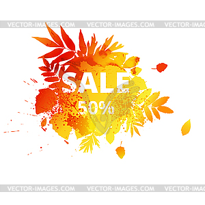 Orange leaves - color vector clipart