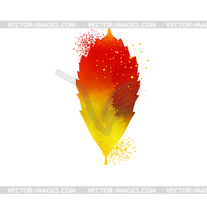 Watercolor autumn leaf - vector clipart