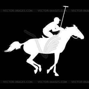 Horse polo silhouettes - vector image