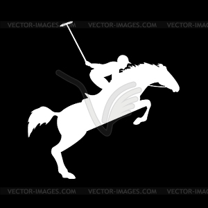 Horse polo silhouettes - vector clip art